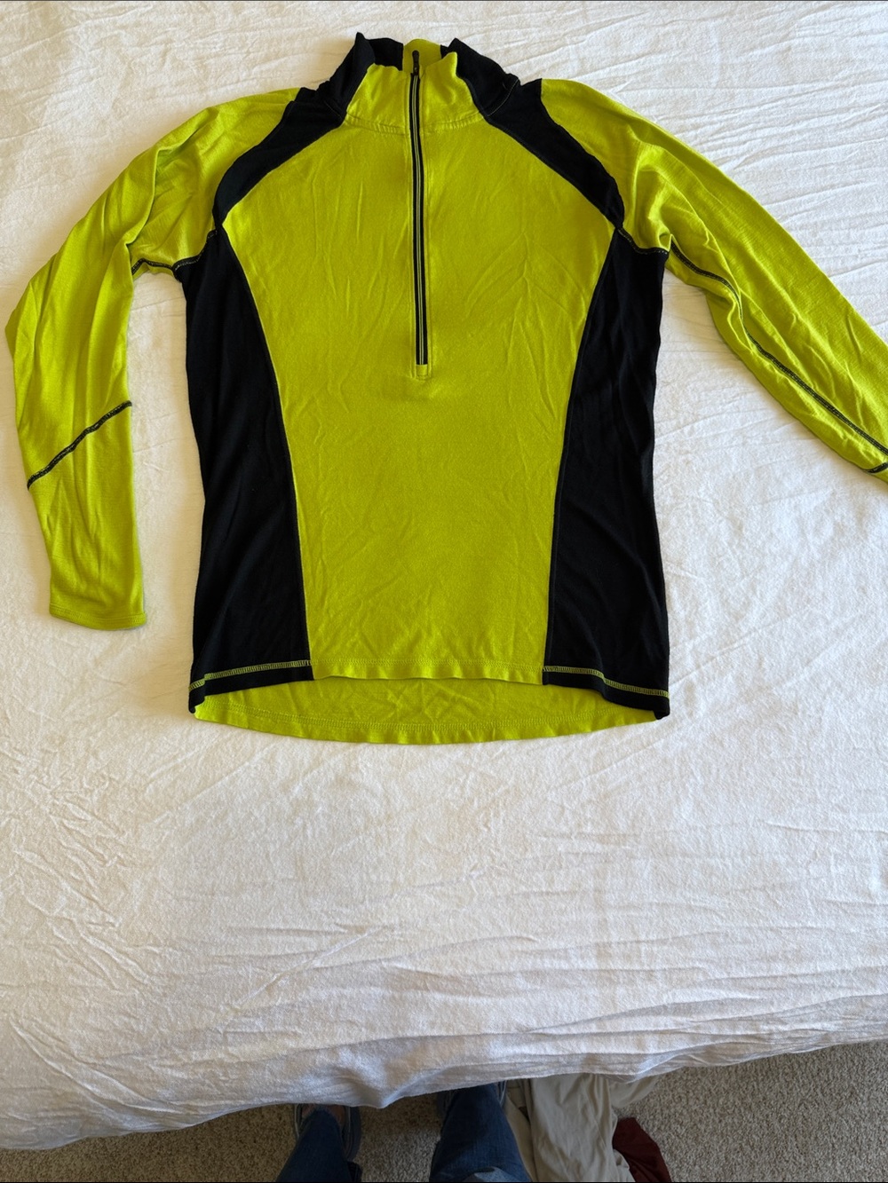 Smartwool Merino Wool 1/4 Zip Pullover Men’s Size M
Lime green black